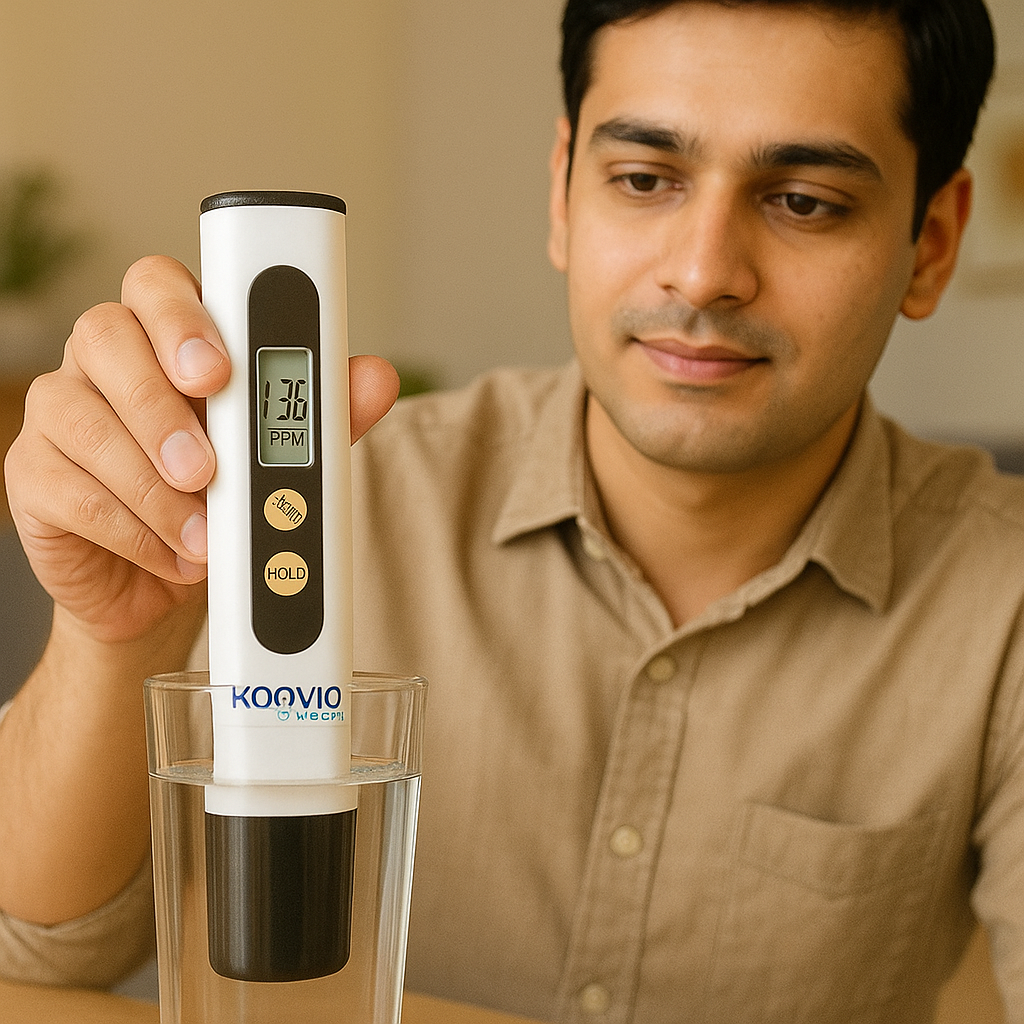Konvio Neer Imported Tds Meter, Total Dissolved Solids Meter, Water Quality Tester, Ppm Tester For Water Testing - White