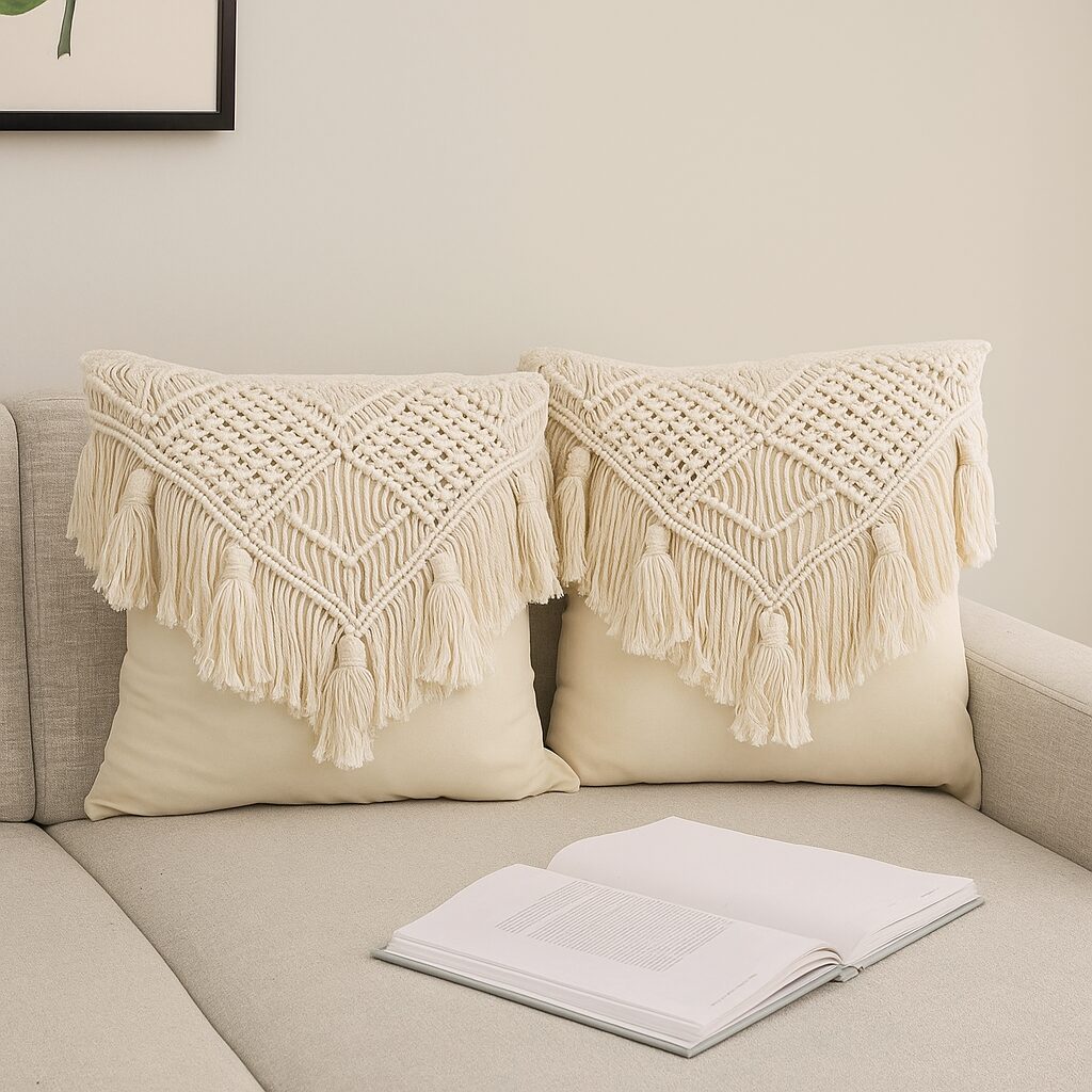 Handmade Cotton Macrame Cushion Pillow